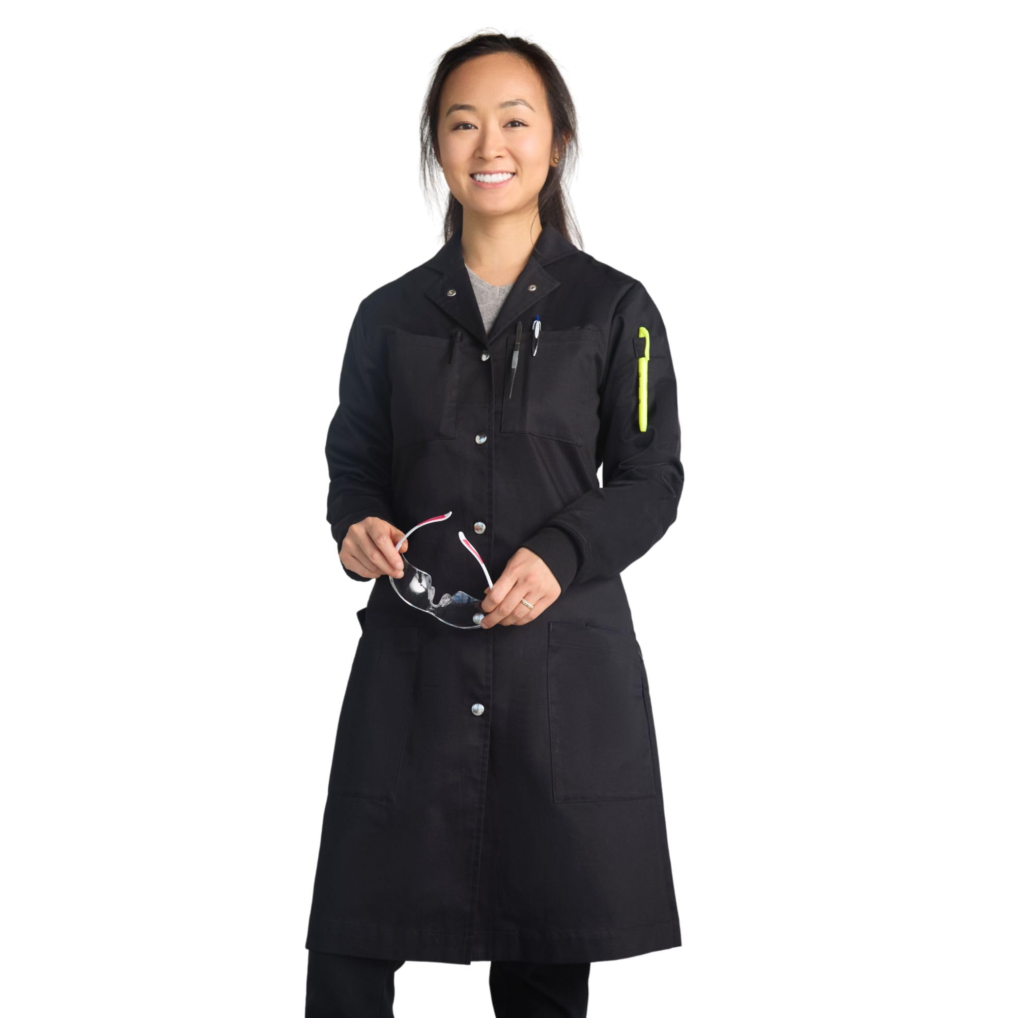 Genius Lab Gear Curie Womens Science Lab Coat - 100 Cotton, Snaps